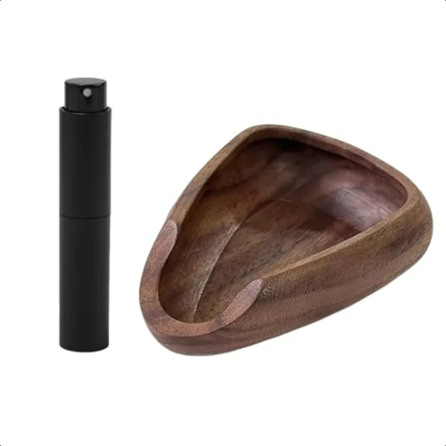 

Wooden Coffee Bean Dosing Cup with 10ml Spray Bottle Kit Multifunctional Weigh Dosing Tray for Coffee Beans Tea Sugar and Spice