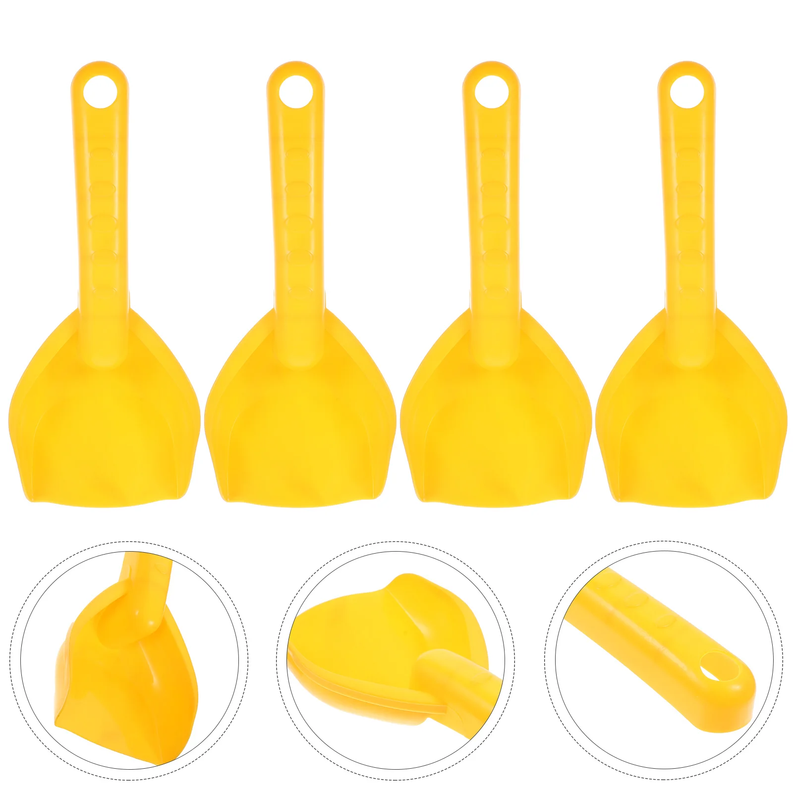 20 Pcs Beach Toys Sand Shovels for Outdoor Fun Lightweight Children Play Set Plastic Small Scoops Rakes Yellow Toys