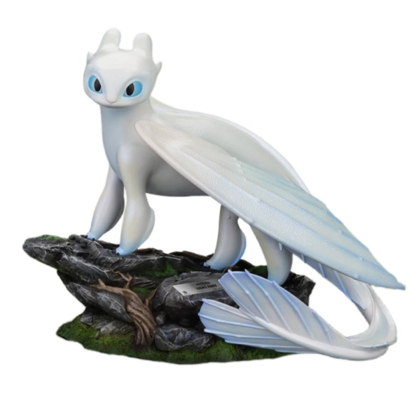 

29 см Как приручить дракона 3 Master Craft Light Fury Фигурка Коллекционная статуя Орнамент Модель Гаражный комплект Игрушки Подарок