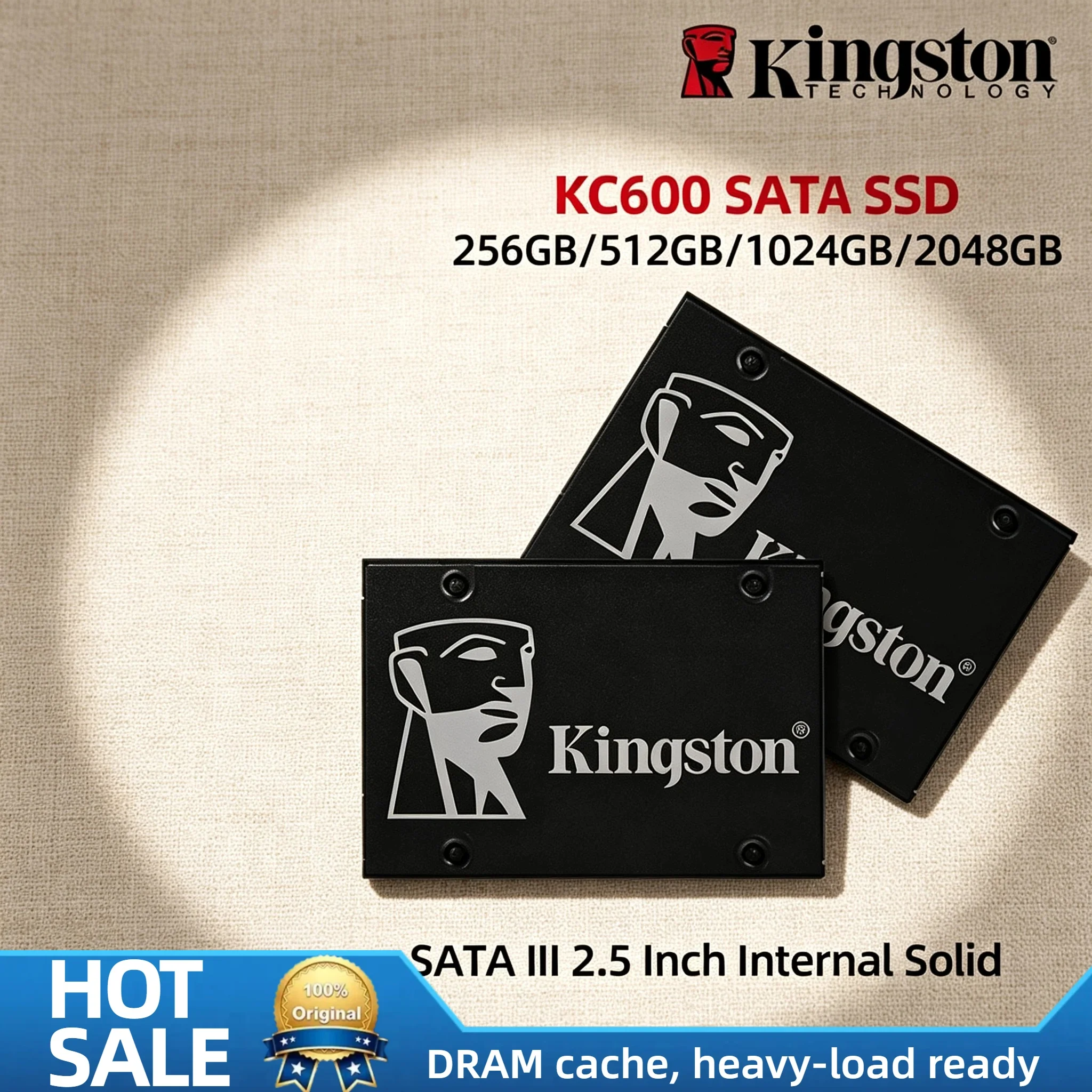 Kingston KC600 256GB 512GB 1TB 2TB SATA3 2.5 Internal SSD Hard Drive for Laptop Desktop High Speed Pro Max