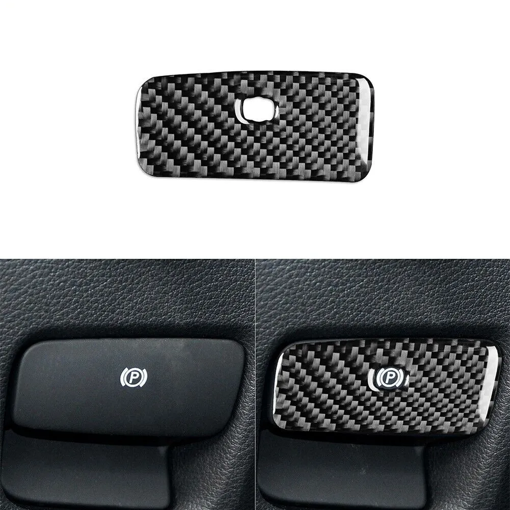 Carbon Fiber Electronic Parking Handbrake Switch Panel Trim For Audi Q7 4L 2007-2015