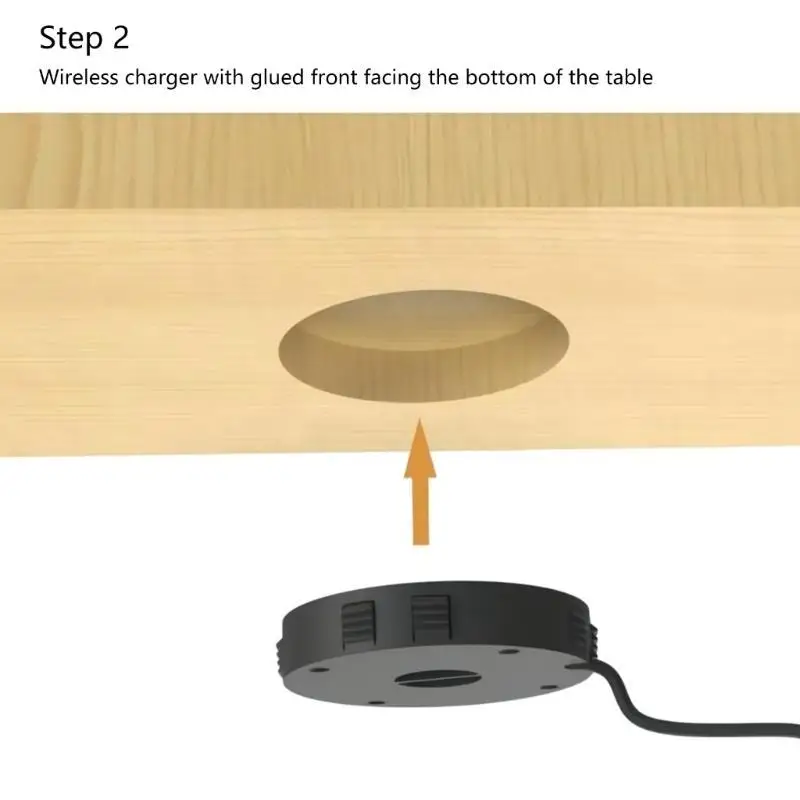 R53C Furniture Embedded 15W Wireless Charging Adapter With USB Connection Charging