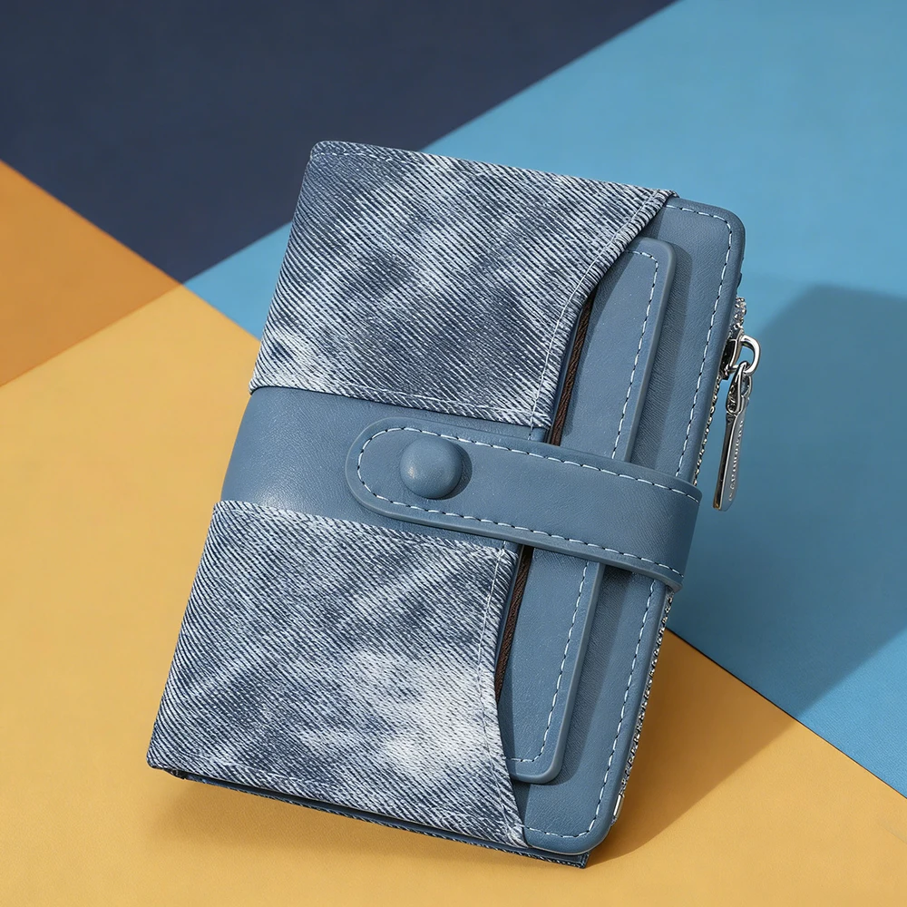 Baellerry New Simple Short Women Wallet Big Capacity Card Clips Simple Zipper Coin Pocket Photo Holder Top Quality Female Purses
