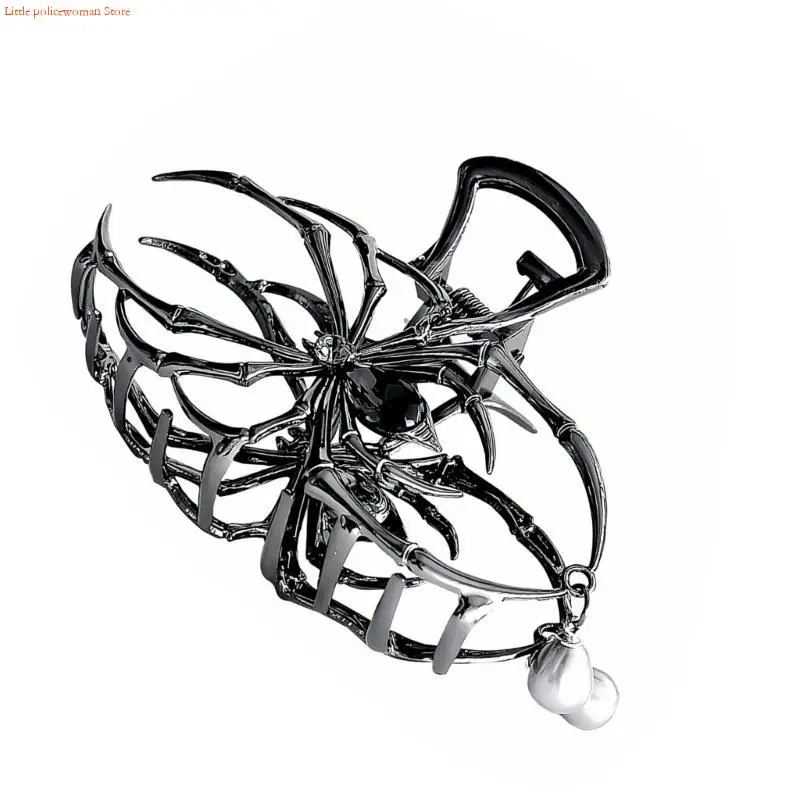 F92D Halloween Spiders Hair Claw Clip Large Barrettes Hair Clamp Clip Hair Tool