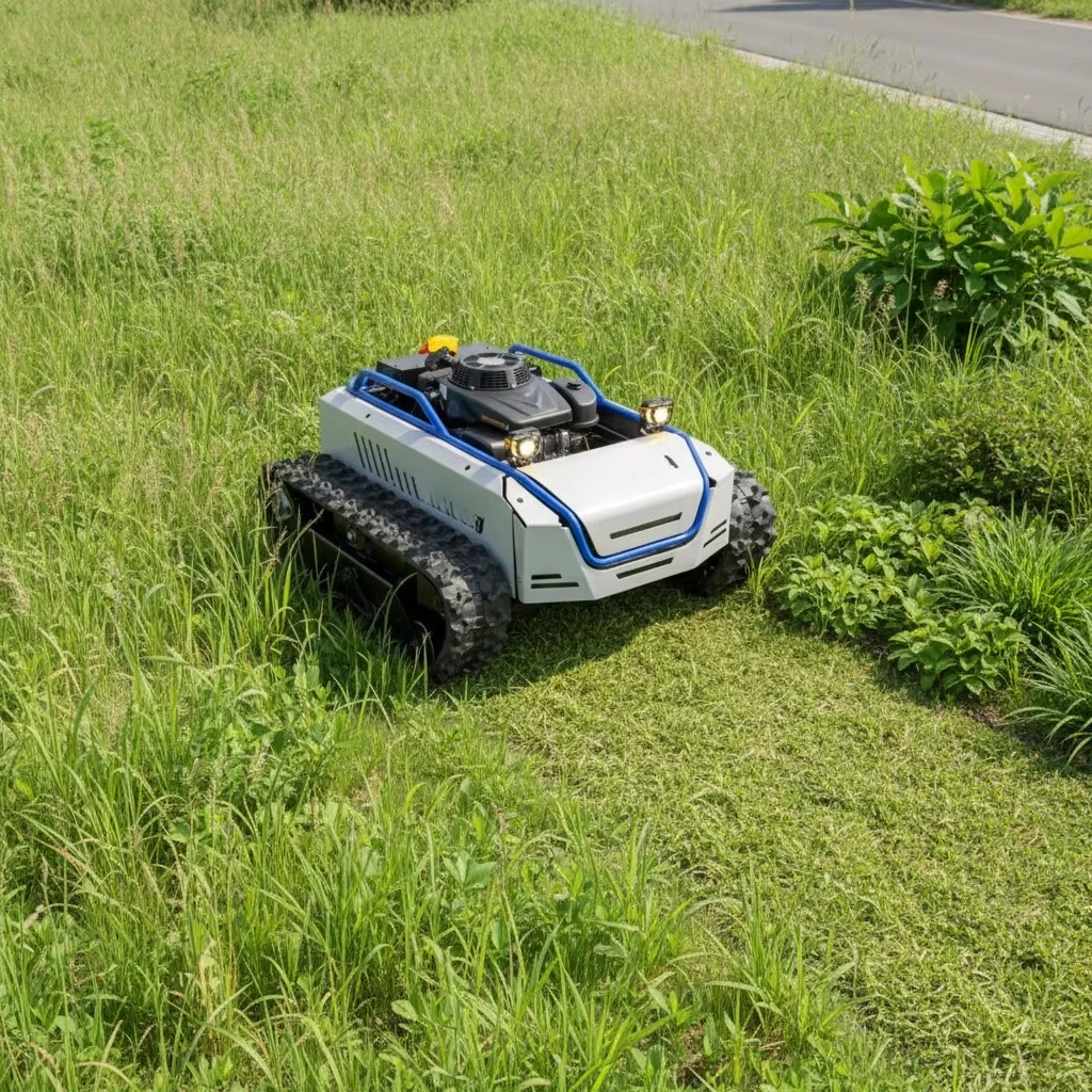 Yeoman YM550T Industrial DIY 4-Stroke Single Cylinder 24V 20Ah Hybrid Remote Controlled 985ft Anti-Slip Crawler Lawn Mower