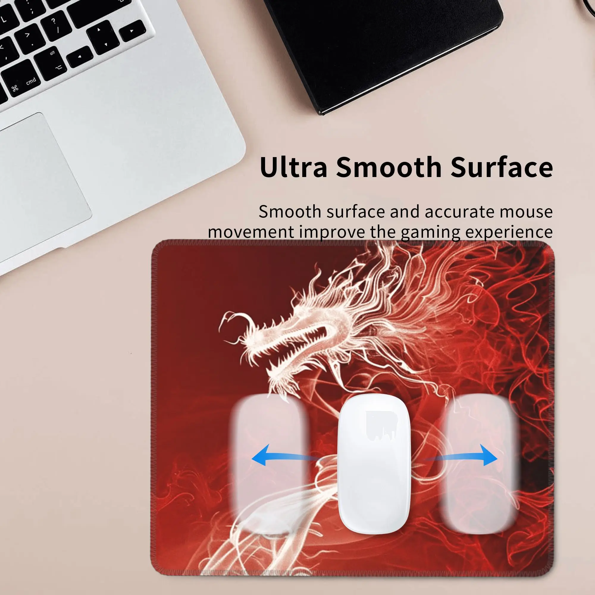 Red Fire Dragon Mouse Pad Computer Keyboard Mouse Mat Gaming PC Laptop Desk Mat Office Accessories Table Mats