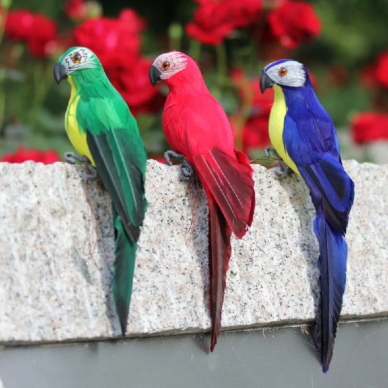 25/35cm Creative Handmade Simulation Parrot Animal Bird Garden Props Decoration Miniature Feather Lawn Doll Ornaments