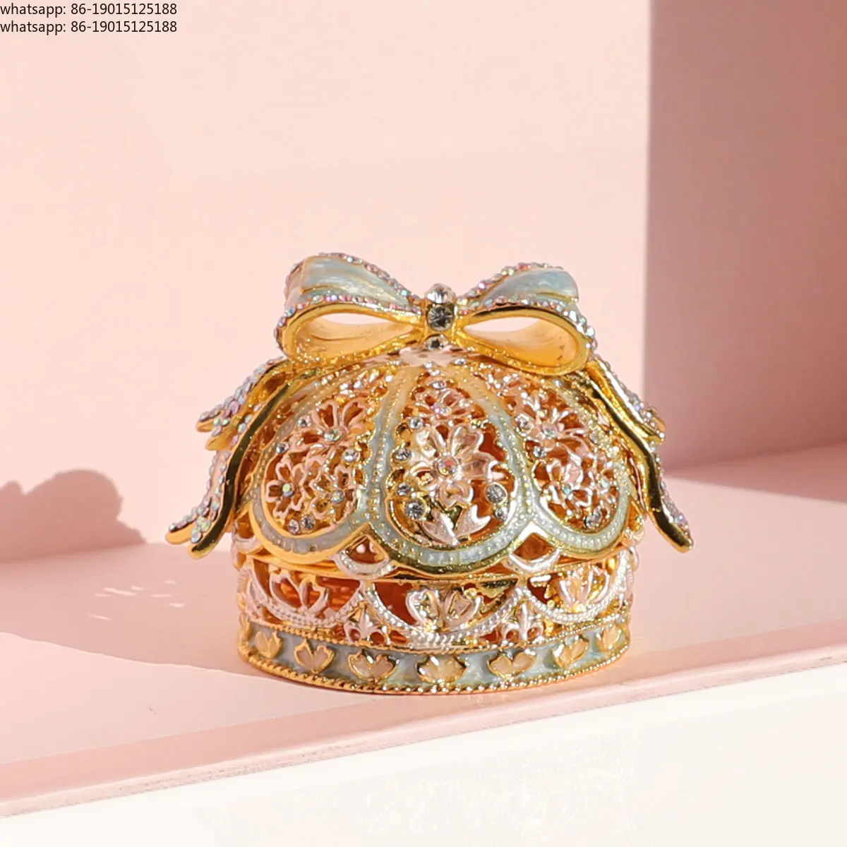 

Alloy Enamel Jewelry Box European Princess Bowknot Crown High-end Jewelry Ring Wedding Ring Jewelry Storage Box