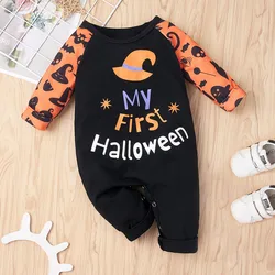 ZAFILLE My First Baby Halloween Costume Unisex Hooded Pumpkin Ghost Baby's Rompers Toddler Infant Baby Halloween Clothes