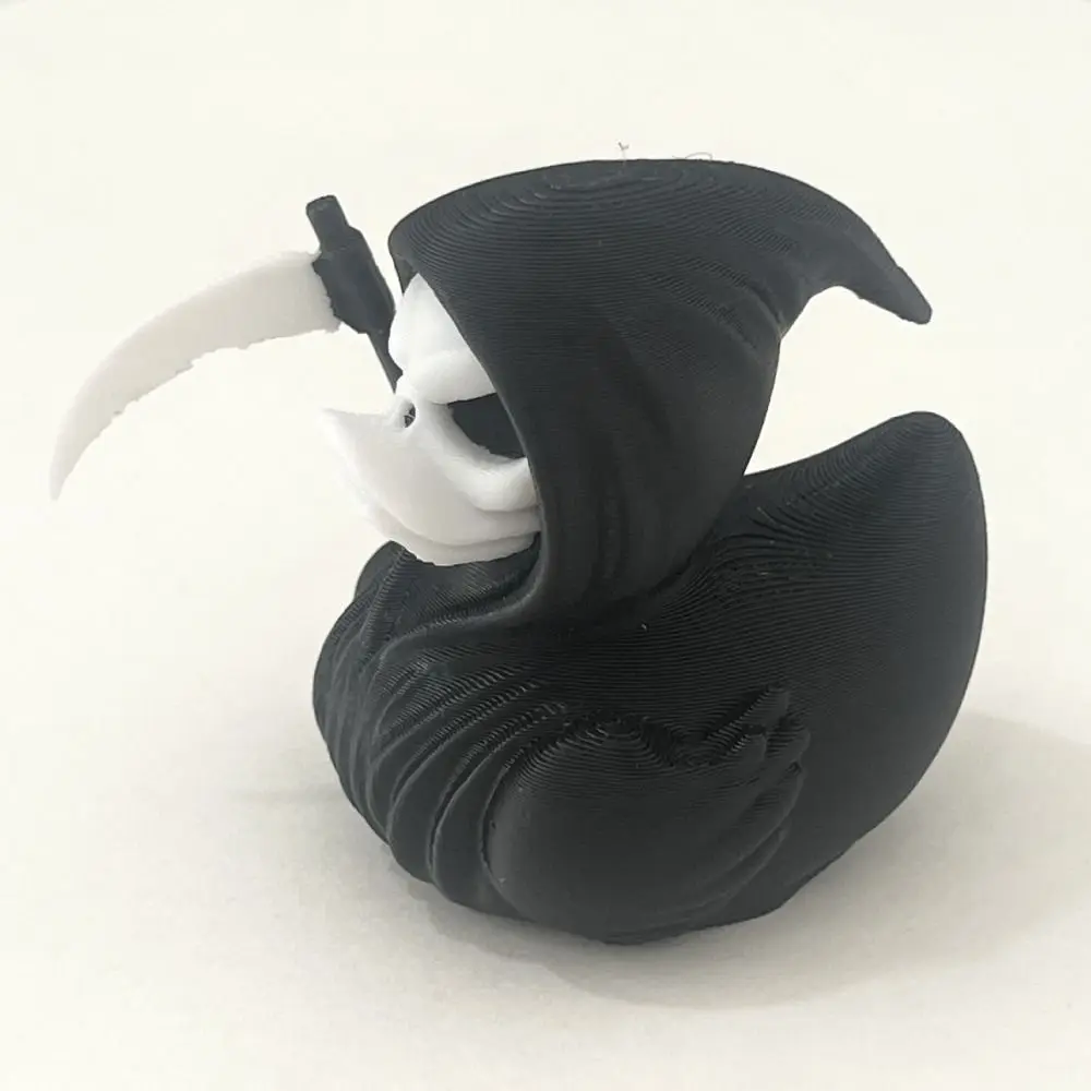3D Printed Halloween Duck Anime Figure PLA Model Spooky Halloween Duck Figurine Funny Doll Handicraft Grim Reaper Duck Ornament