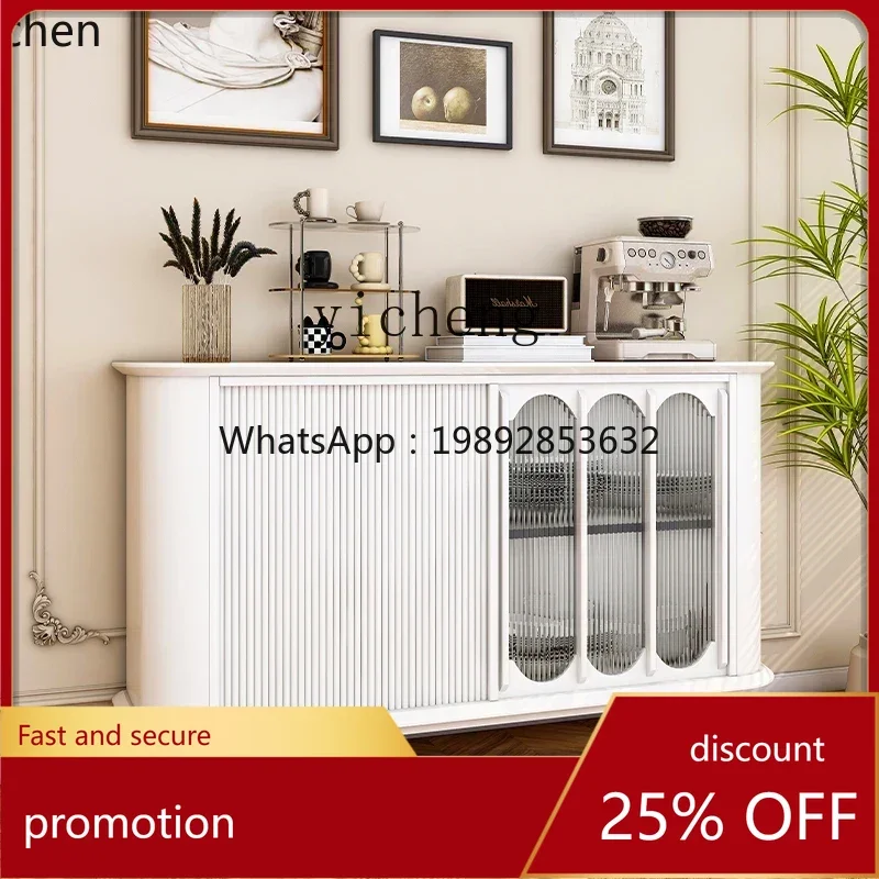 

Легкий роскошный буфет HXL из массива дерева, французский кремовый низкий буфет в ретро-стиле для гостиной