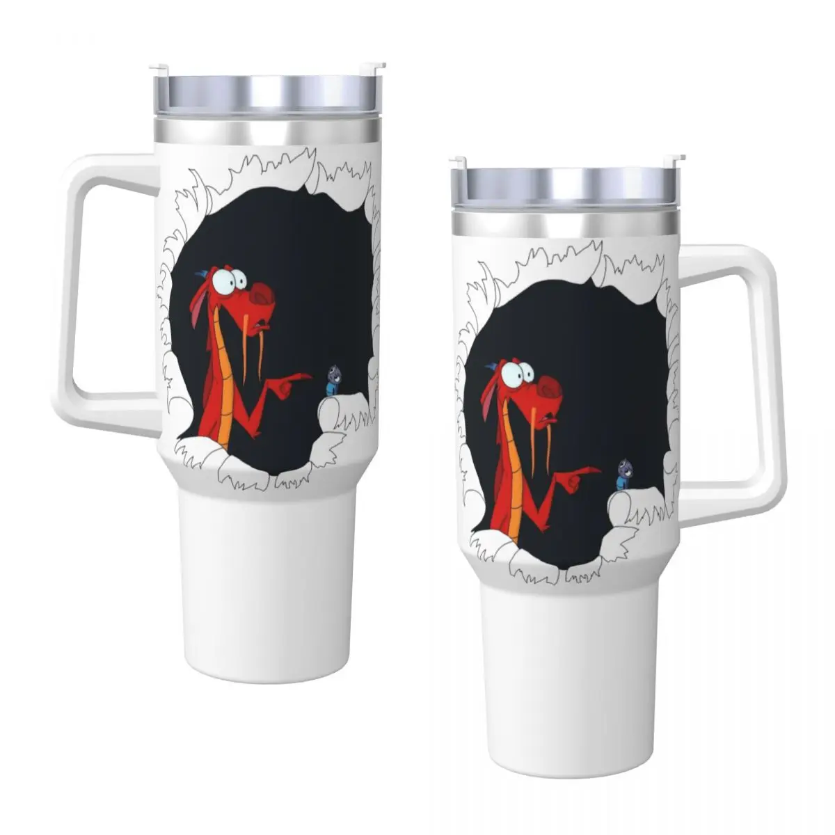 Stainless Steel Tumbler Mushu From Mulan He Did It Thermal Cups Keep Heat Cold Drink Car Mugs Beach Graphic Water Bottle