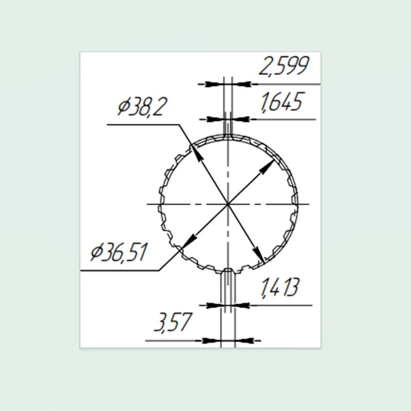 

Customized 1pcs Spline Broach Angle 30 Degree M1.5875 Z23 Workpiece Length Cutting Tools