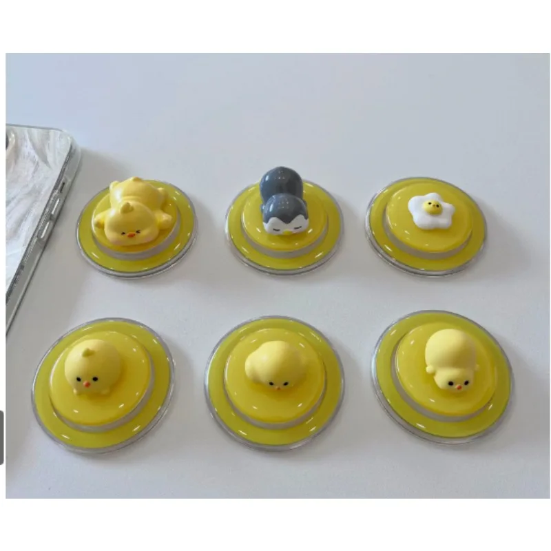 

New Cartoon Cute Chick Penguin Mobile Phone Airbag Magnetic Bracket Girl Fun Lazy Desktop Watching Drama for IPhone 17