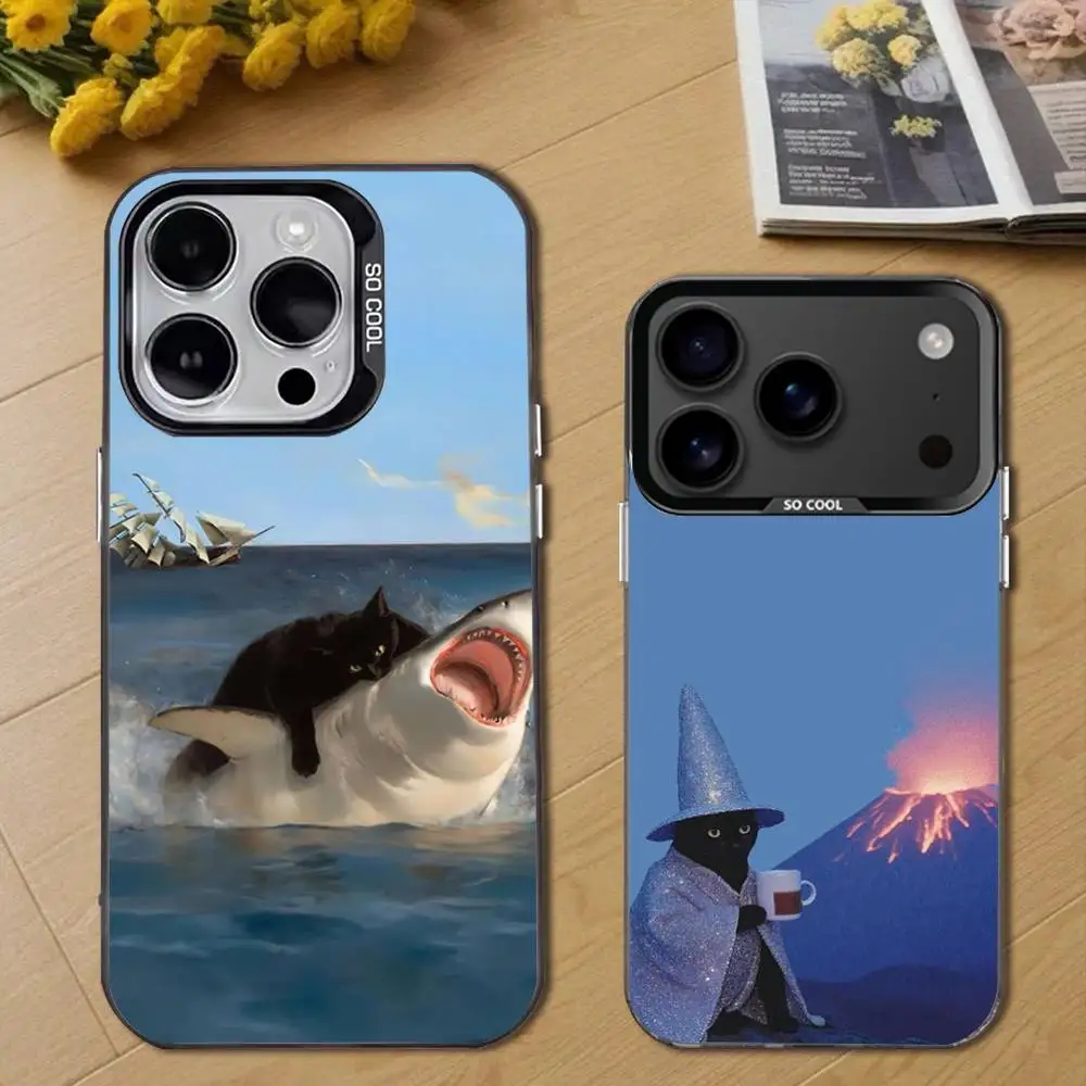 

Pet Cat Funny memeS Phone Case For iPhone 17,16,15,14,13,12,11,Pro,Max,Plus,E,Air,Mini Black Tpu Cover