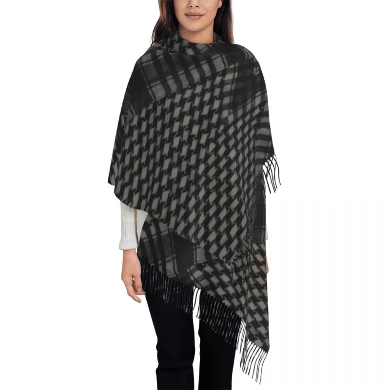 Khăn trùm đầu kiểu Houndstooth của người Hồi giáo dành cho ngoài trời nóng bỏng Keffiyeh có tua rua dành cho nam giới trong các