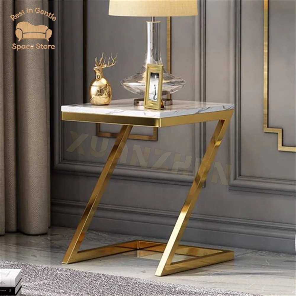 Italian home furniture stone center table travertine luxury modern coffee table set living room smart marble side table