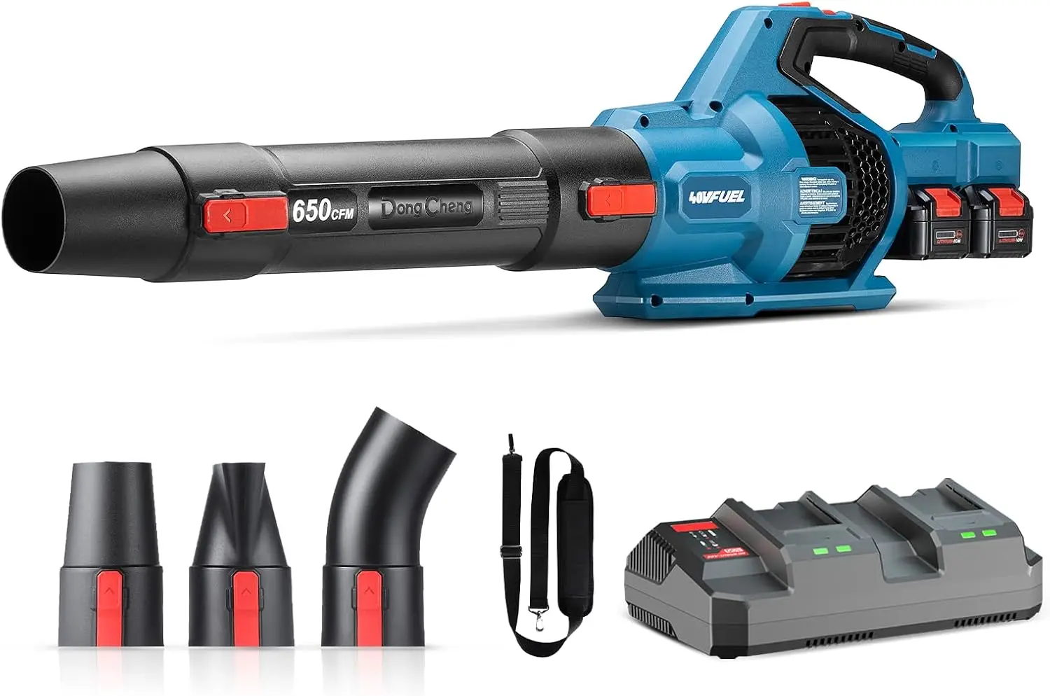 

650 CFM Cordless Leaf Blower, 40V Battery Powered Blower with 2 * 4.0Ah Batteries & Charger, High-Efficiency Brushless Motor for