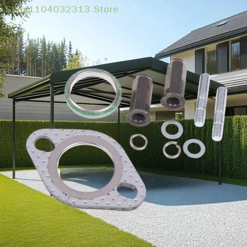 10Pcs Exhaust Bolt Gasket Metal Stud Nut Kit for GY6 50-150cc Scooters ATVs Go Karts Moped Quad Motorcycle Repair Parts