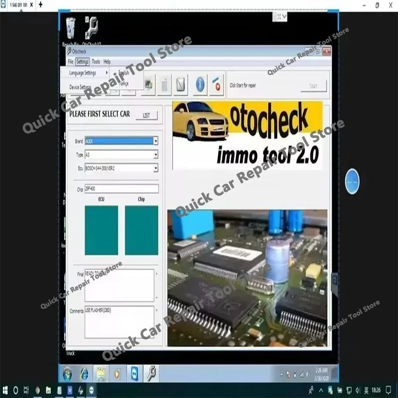Hot Immo Tool OtoCheck v2.0 English Turkish OTO Checker Cleaner Advanced Immo Repair System for Immobilizer Otochecker Software
