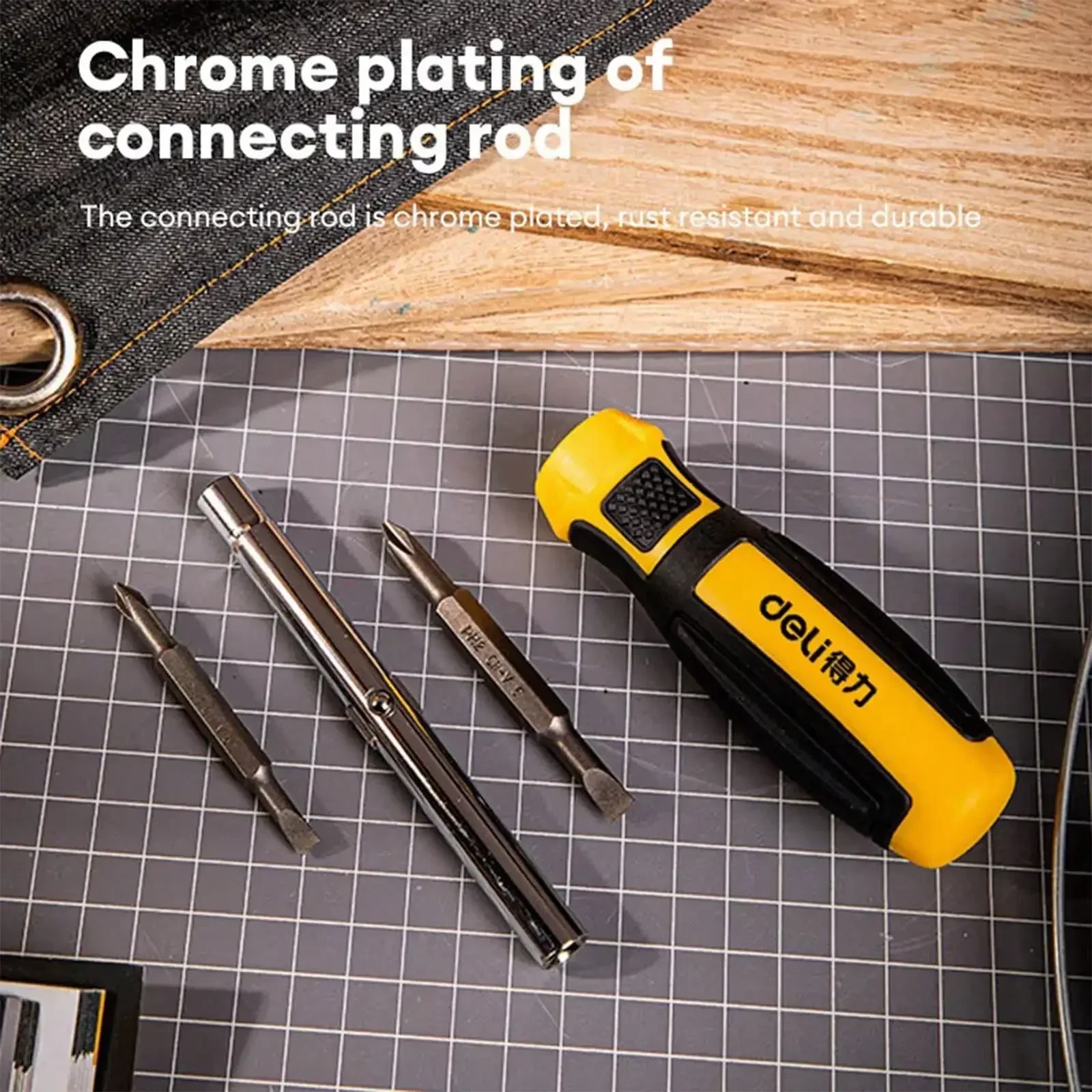 6-in-1 Ratcheting Screwdriver Set Home Screw Driver with Phillips Slotted Bits Multifunction Electrician Portable Repair Tools