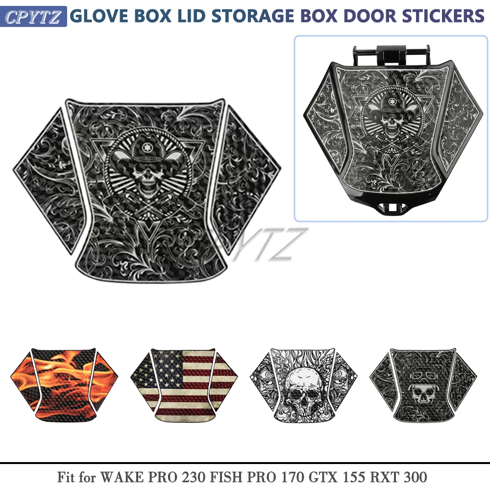 

New Storage Cover Glove Box Lid Stickers Storage Box Door Decoration Decal fit For Seadoo GTX RXT WAKE PRO FISH PRO
