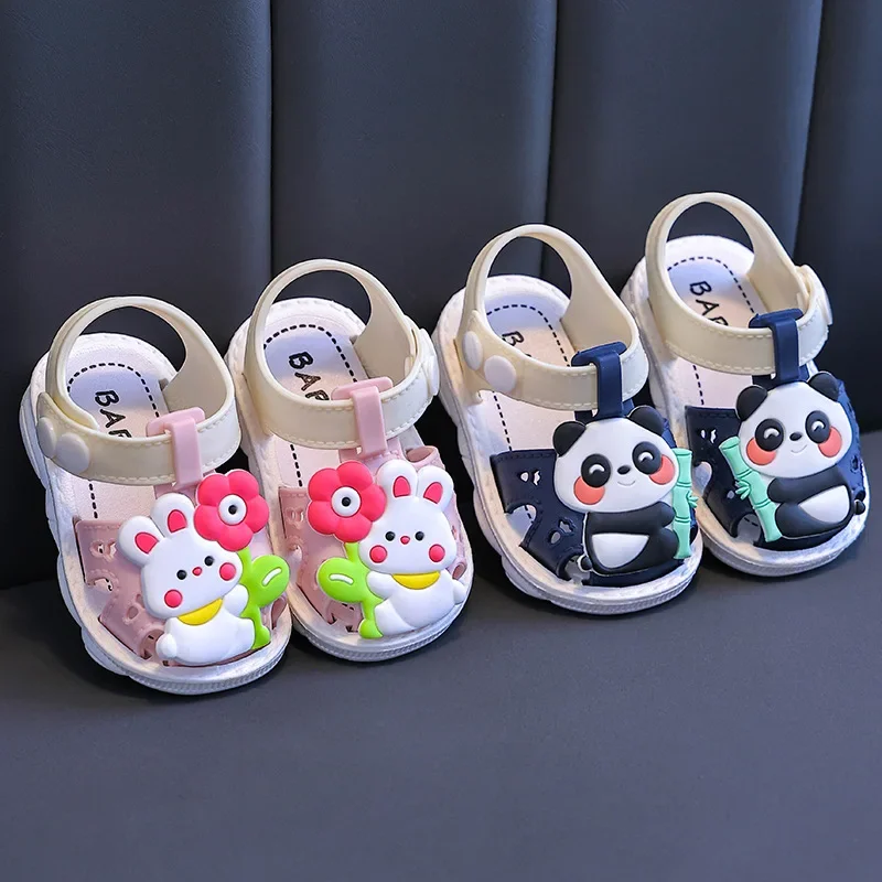 Summer Aged 0-3 Cute Cartoon Baby Shoes For Boys Girl Non-Slip Soft-Soled Children Toddler Indoor Kids Sandals With Covered Toes