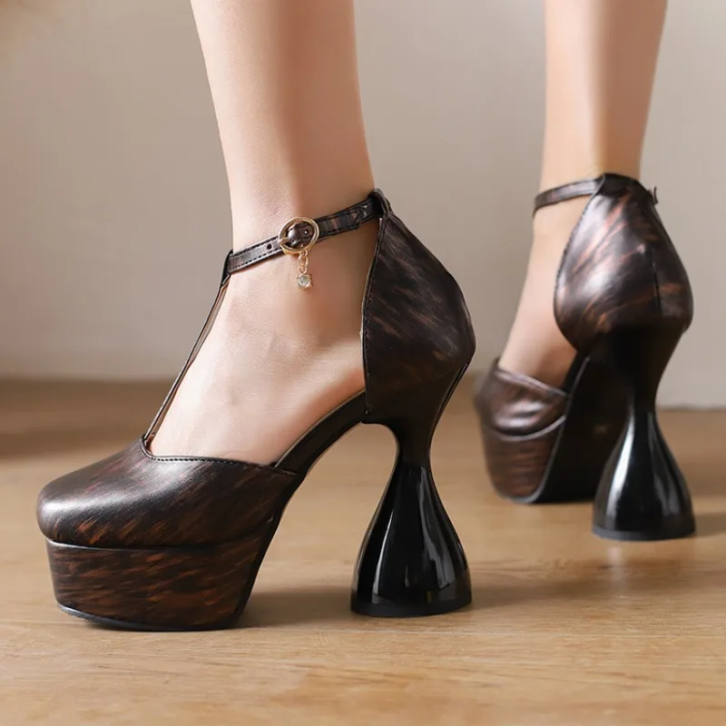 2026 Summer Sexy Fashion Color Blocked Women's Ankle Buckle High Heels Square Head Party Sandals Size 34-50