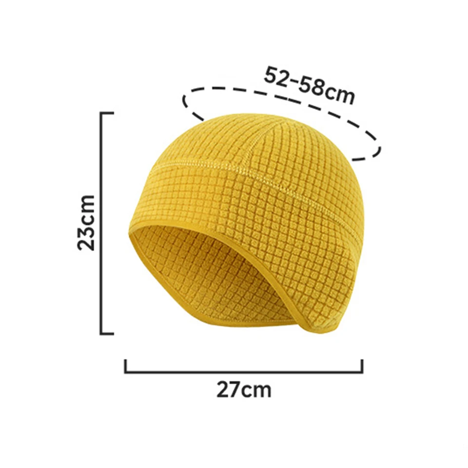 Cycling Earflap Beanie Outdoor Unisex Grid Fleece Beanie Thermal Skull Cap Autumn Winter Stretchy Ski Helmet Liner Windproof Hat, image 5