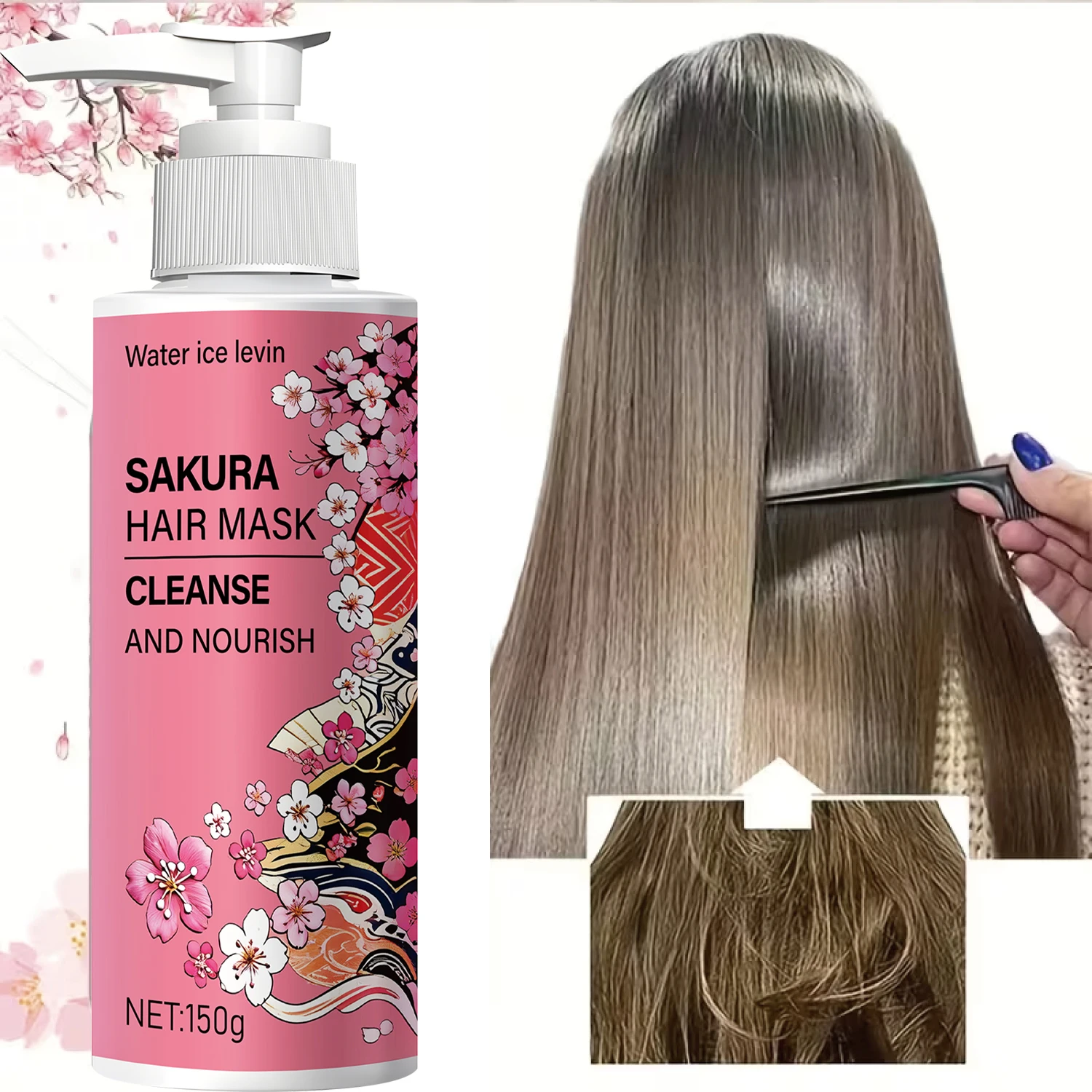 

Sakura Hair Mask for Deep Hydration, Shine & Softness, with Ginger Extract, Daily Nourishing Treatment for All Hair Types