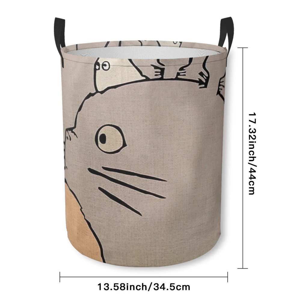 Household Fabric Dirty Cloth Basket Storage BucketCute Totoro-Miyazaki Home Folding Toy Storage Basket Laundry Basket