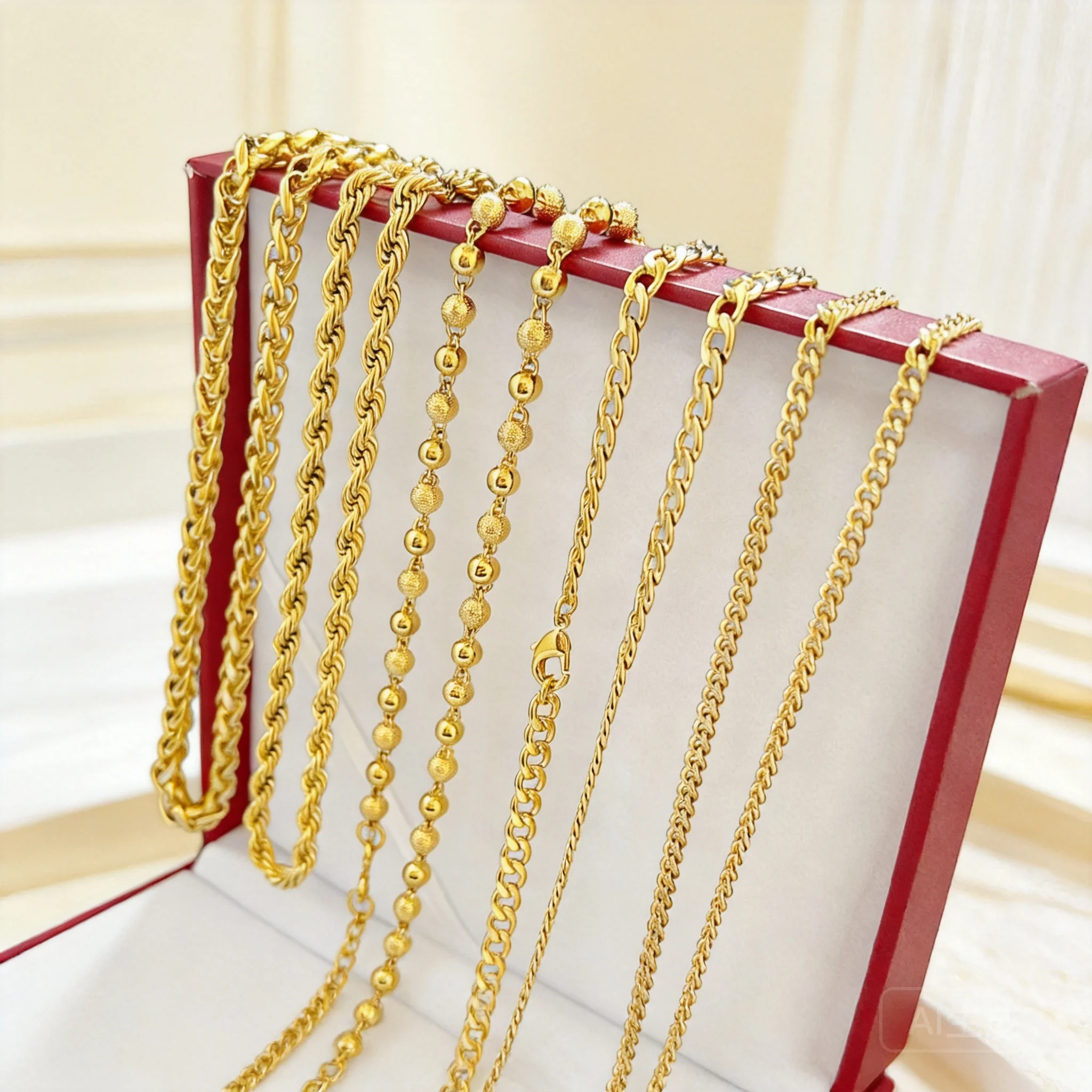 

Men's Long Necklaces 2026 Geometric Figaro Chain Chopin Chain Matte Shiny Beaded Minimalist Trendy Jewelry For Men Daily Wear