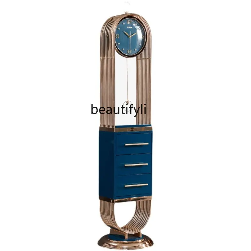 

Modern Metal the Grandfather Clock Living Room Home Fashion Personality Big Clock Creative Simple Vertical Pendulum Clock