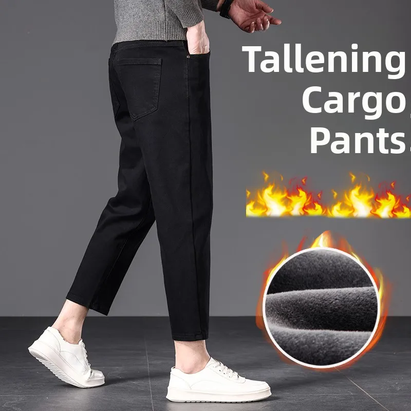 

Мужские джинсы Pure Bla Fce с прямым кроем, утепленные, на флисовой подкладке, повседневные, со средней посадкой, на молнии, зимние, теплые, модные