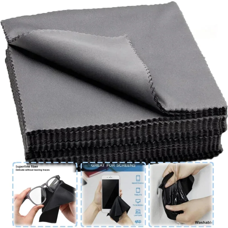 20PCS Schwarz Mikrofaser Sonnenbrille Brillen Reinigungstuch 13*13cm Brillen Brillen Saubere Linse Tuch Zubehör