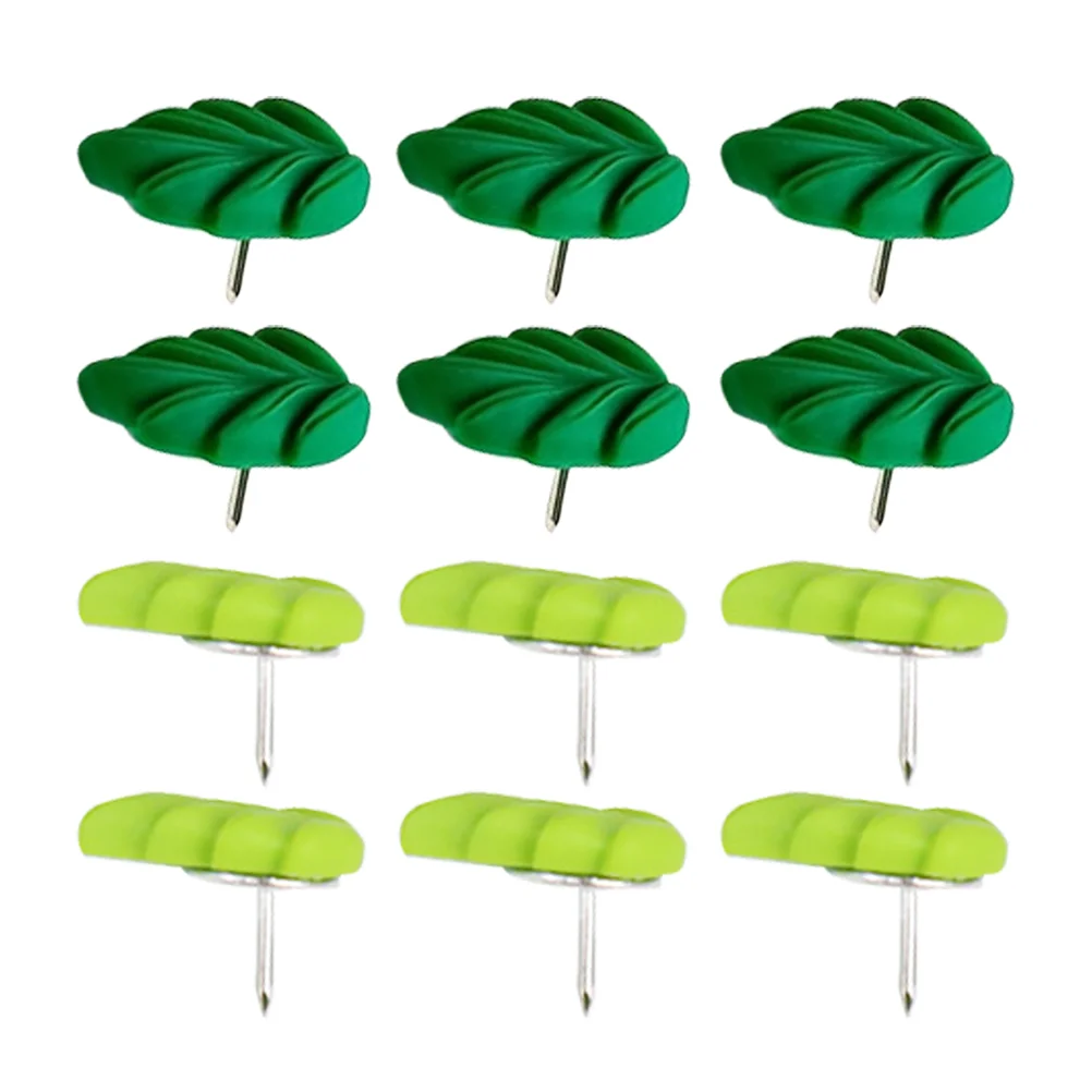 

20 Pcs Leaf Pushpin Cute Thumb Tacks Cork Board Decorate Pins for Wall Green Resin Decorative Thumbtack Accessories Office