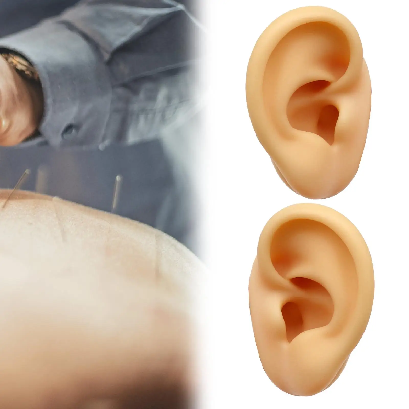 

Silicone Ear Model Simulation Realistic Artificial Soft for Earrings Display Flexible Fake Ear for for Women Selling Photos