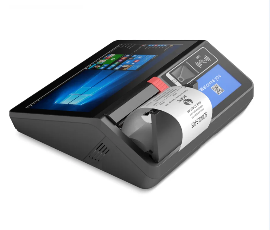 11.6inch Android POS Terminal with 80mm Thermal Printer/ NFC reader/ VFD display For Food Court