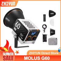 ZHIYUN MOLUS G60 COB 60W Bi-Color 2700K-6500K Bluetooth Mesh APP Control Handheld Portable Lighting Photography Video Light