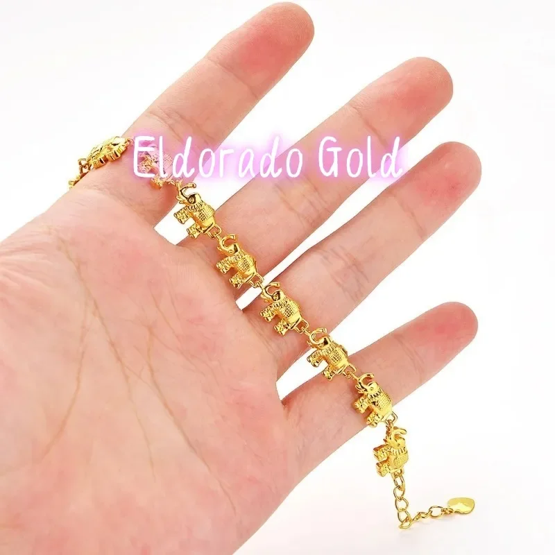 

Eldorado Gold Eldorado 2025 2025High Quality AU999 Gold Bracelet Female Jewelry 24K Pure Gold Mascot Elephant Hand Jewelry Fash