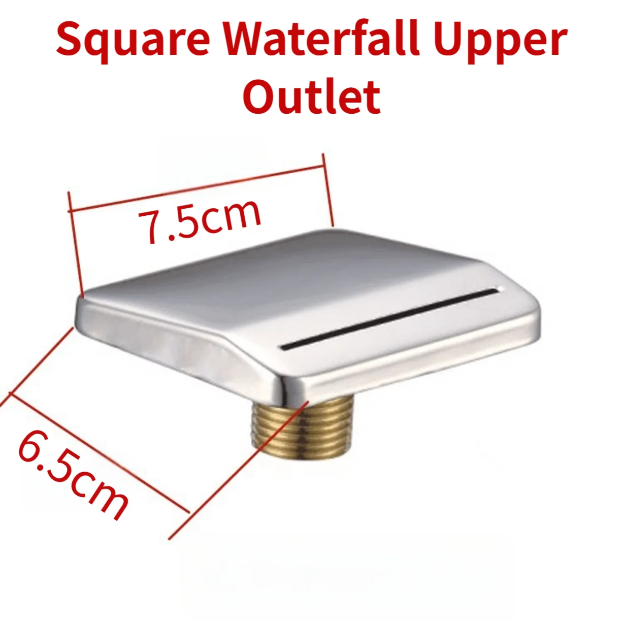 Rectangular Square Stainless Steel Pool Waterfall Outlet G1/2 Thread Wall Mount Spa Bathtub Faucet Replacement Parts Kit