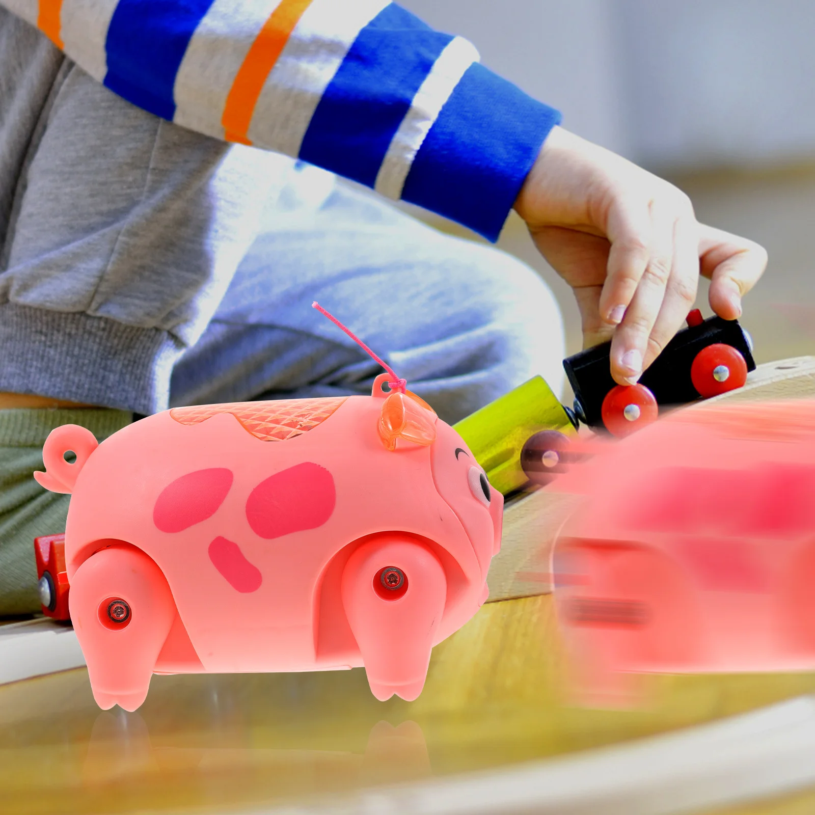 حبل خنزير كهربائي للمشي، ضوء موسيقي مقلد على شكل حيوانات للأطفال، هدية عيد ميلاد داخلية، ديكور خنزير كرتوني مضيء #2