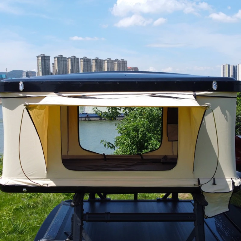 Waterproof Folding Hard Shell Rooftop Tent Made of Aluminum Alloy For 1 to 2 People Outdoor Vehicle Camping