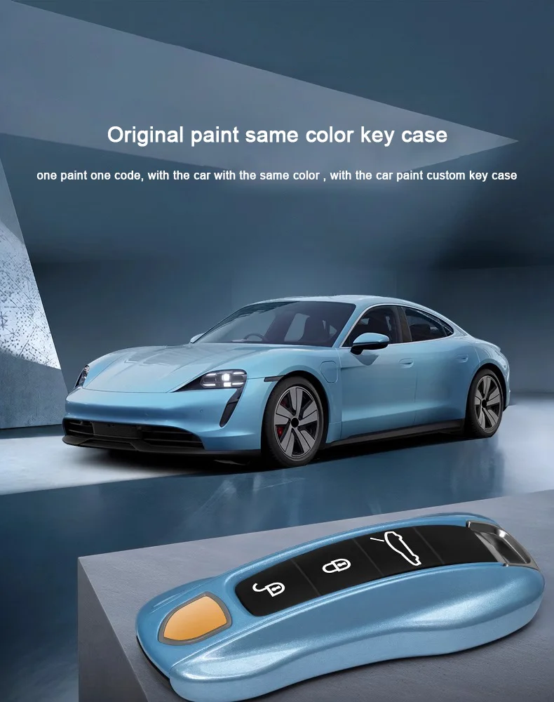 

For Porsche Macan 95B Cayenne 92A Panamera 971 Cayman 718 Boxster 982 911 Taycan 2014-2025 Solid Color Car Key Case Cover Shell