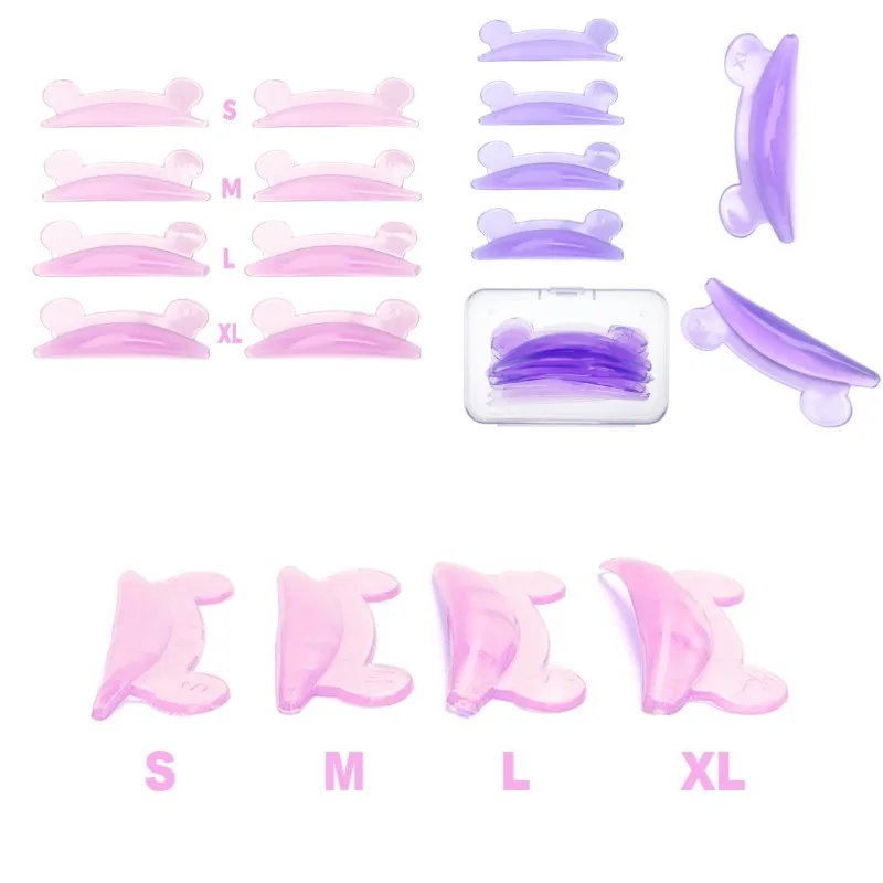4 Pairs Bear Shape Silicone Eyelash Perming Pads Lash Lift Kit Reusable Lashes Curler Rod Eyelashes Makeup Beauty Tools