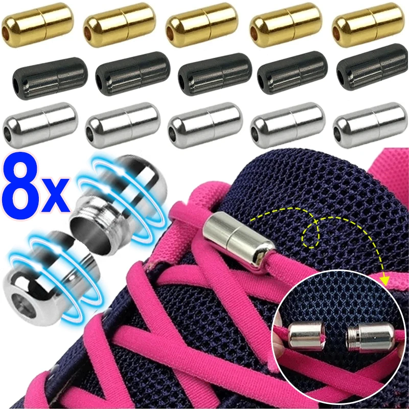 

Shoelaces Semicircle Buckles 12pcs Shoe Laces No Tie Buckle Connector Shoes Sneakers Shoelace Quick Lazy Metal Capsule Lock