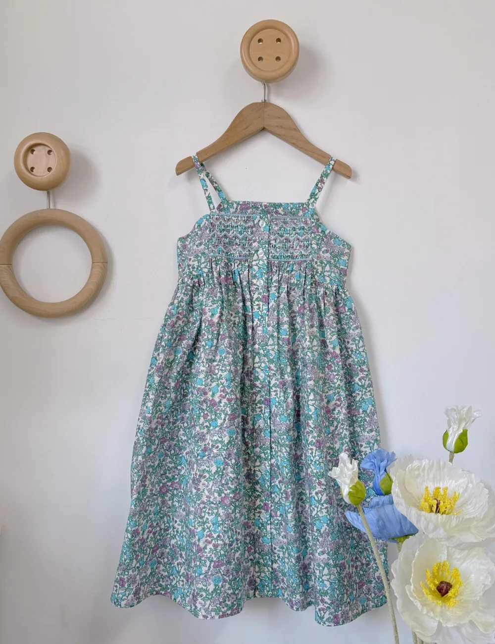 2026 Summer Girls' New Dress floral patterns Sweet French spaghetti strap dress sleeveless dress