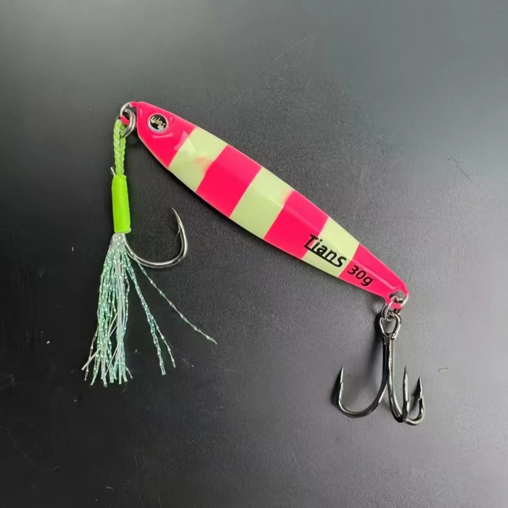 5 stücke Nachtlicht Metall Jig Tiefsee Angeln Lure10/15/20/25/30/35/40g Casting Jigging Köder Forelle Thunfisch Fisch Künstliche Köder – Detail 5