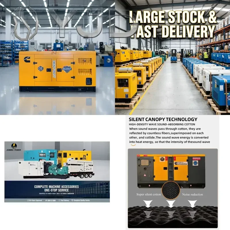 EPA CE Weichai Yuchai15kW 150kW 120kVA Generator Set Auto Remote Start Parallel Silent Open Frame Mobile