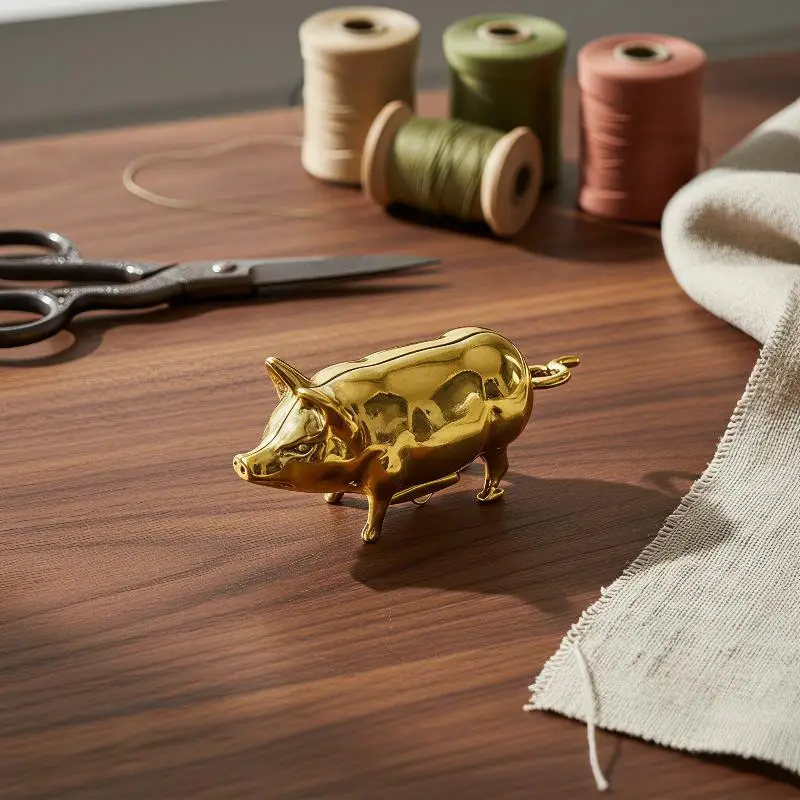 Antique Pig Mini Tape Measure Vintage Metal Soft Sewing Ruler For Crafts DIY Apparel Measuring Tool Cute Portable Tailor Supply view 4